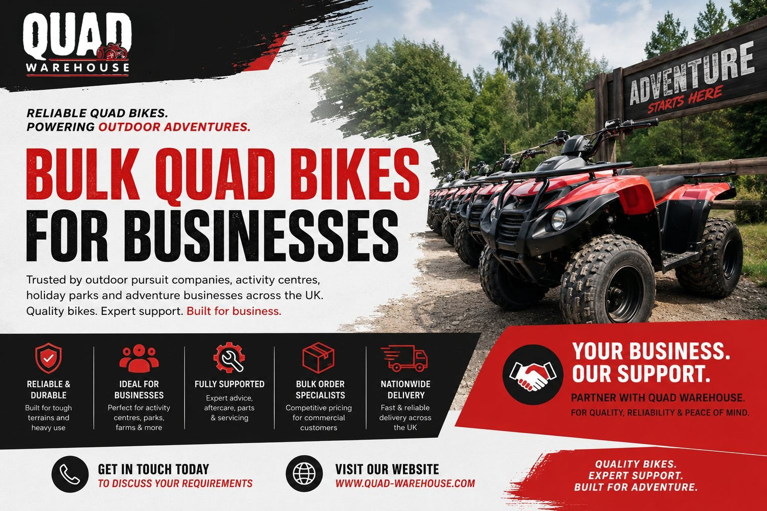 Bulk Quad Bikes for Businesses UK | Outdoor Pursuit Fleet Supplier - Quad Warehouse