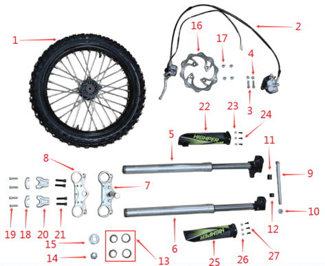 BRZ 72v thunder pro front wheel axle fixing nut - Quad Warehouse