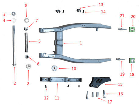 BRZ 72v thunder pro rear fork middle spacer - Quad Warehouse