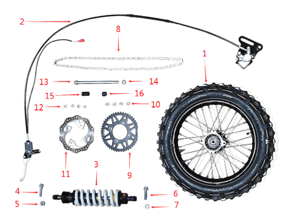 BRZ 72v thunder pro rear sprocket fixing screws - Quad Warehouse