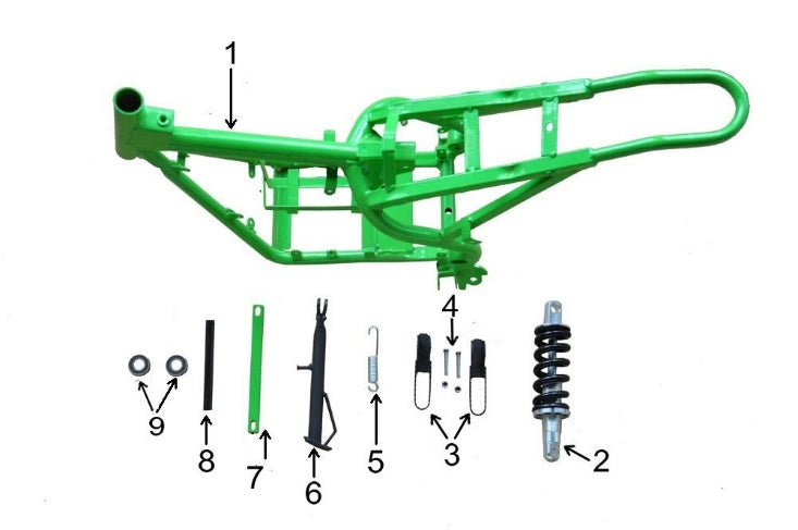Mini KLF Pro electric dirt bike parts reference diagram 2