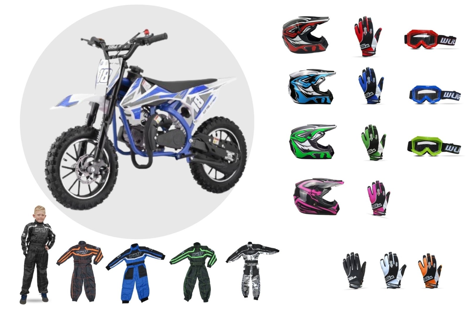 KLF PRO Kids Dirt Bike Bundle: Youth Adventure Thrill Pack - Quad Warehouse