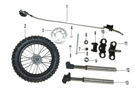 Neon Sparkz Electric Dirt Bike front hydraulic brake assembly - Quad Warehouse