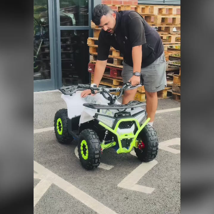 Load video: MRF MEGA ELITE 2025 48V 1000W KIDS ELECTRIC QUAD BIKE